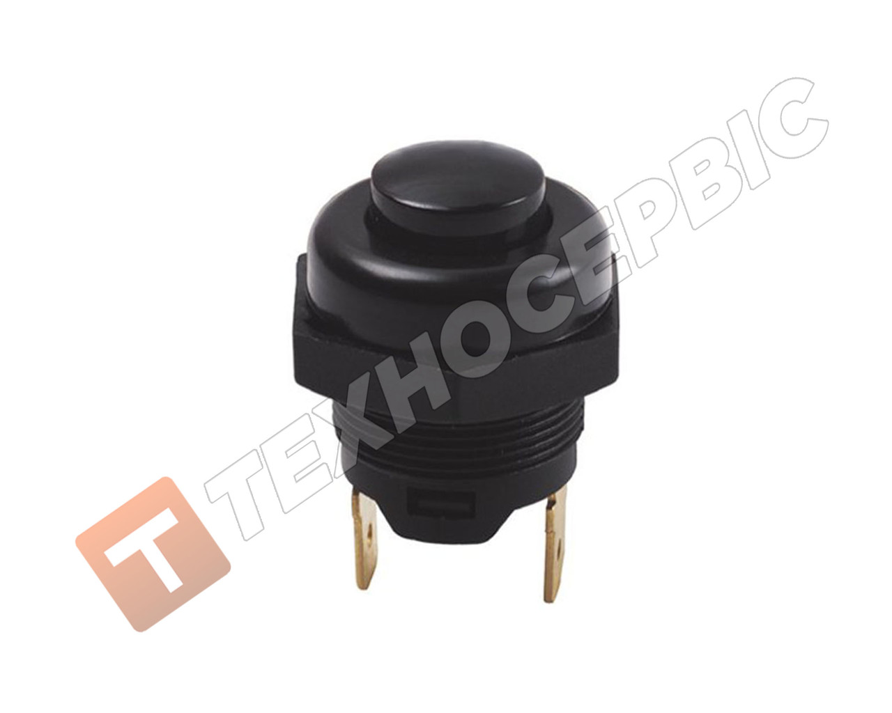 Кнопка натискна чорна 12v 16А без фіксації ( AK-SA Турція)