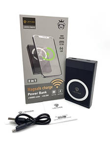 Повербанк із бездротовою зарядкою Lenyes Magsafe PW017D 10000mAh Power Bank Wireless 15W