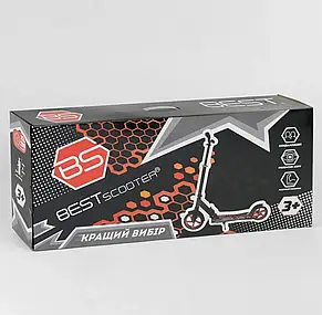 Самокат Best Scooter 34750 (складний, амортизатор, підніжка, PU колеса, на підшипниках ABEC 7), фото 4