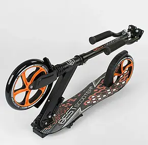 Самокат Best Scooter 34750 (складний, амортизатор, підніжка, PU колеса, на підшипниках ABEC 7), фото 3