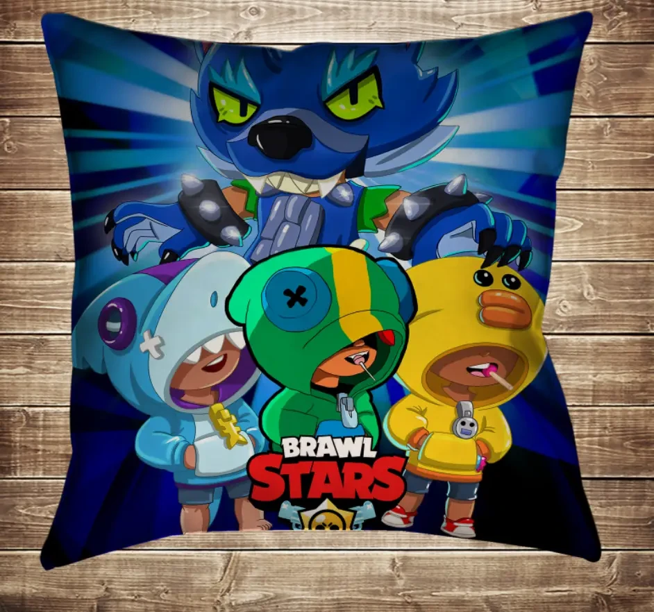 Наволочка (Подушка) 40х40 3D-Бравл Старс 4 Леона Скіни, фото 1