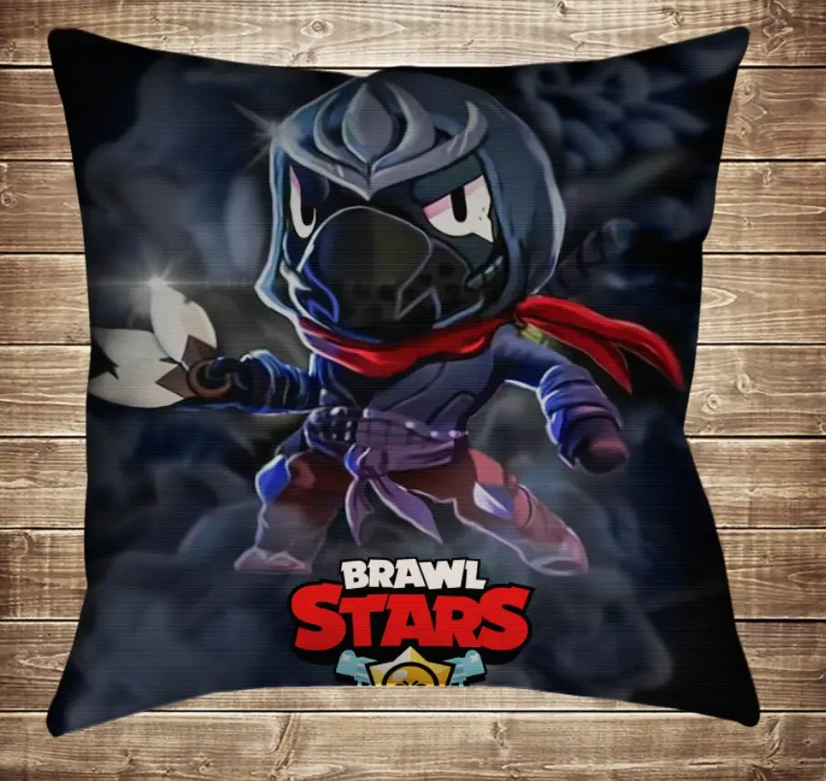 Наволочка 40х40 (Подушка) 3D-Бравл Старс Ворон Ассасін, фото 1