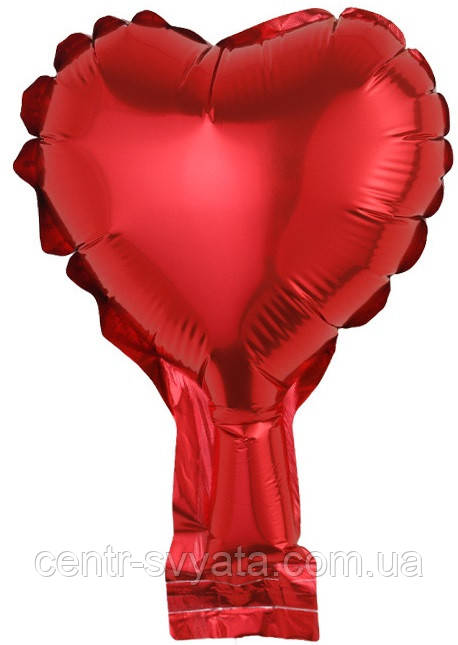 Фольгована кулька КНР 5"(12 см) Серце металік червоне