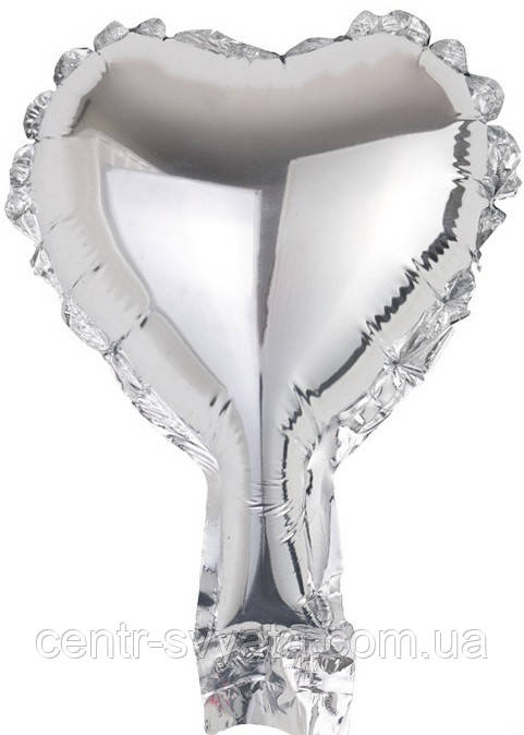 Фольгована кулька КНР 5"(12 см) Серце срібло