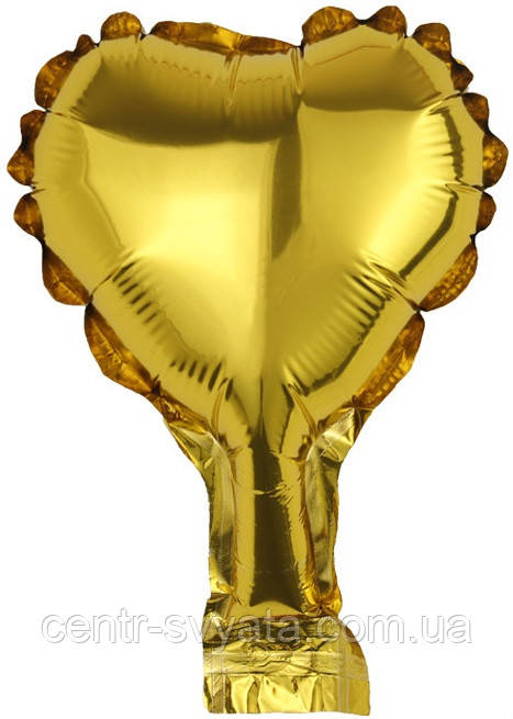 Фольгована кулька КНР 5"(12 см) Серце золоте