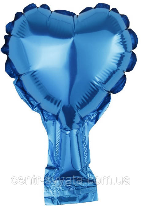 Фольгована кулька КНР 5"(12 см) Серце синє