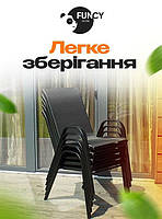 Набір комплект садових меблів Udine-4 круглий стіл 60 см та 4 стільці з текстилену для саду, тераси, балкона, кафе, фото 7