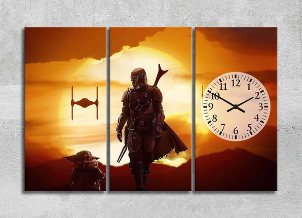 Фантастична Картина із Зірковими Воїнами Малюк Йода Декор на Стіну Мандалорець Кадр із Фільму Зіркові війни, фото 1