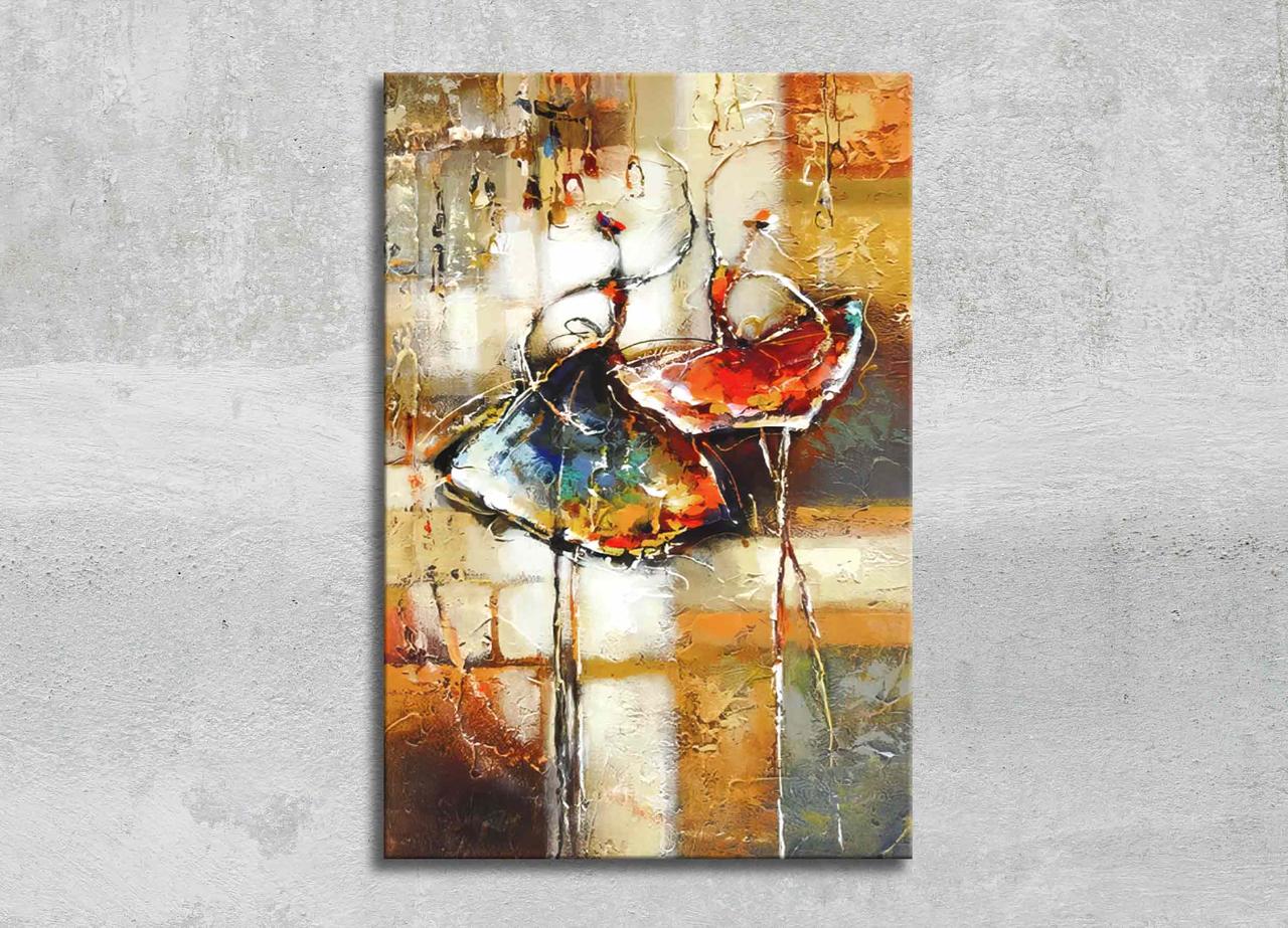 Абстрактна Картина з Балеринами Репродукція Акварельного Малюнок Балерини Танцюють Декор на стіну VE