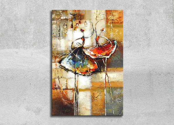 Абстрактна Картина з Балеринами Репродукція Акварельного Малюнок Балерини Танцюють Декор на стіну VE, фото 1