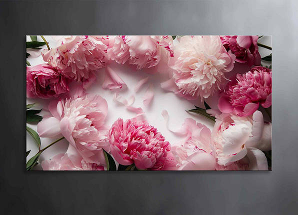 Картина Рожеві Півонія Яскраві Квіти Декор на Стіну з Півонія Естетична Картина в Інтер'єр VE, фото 1