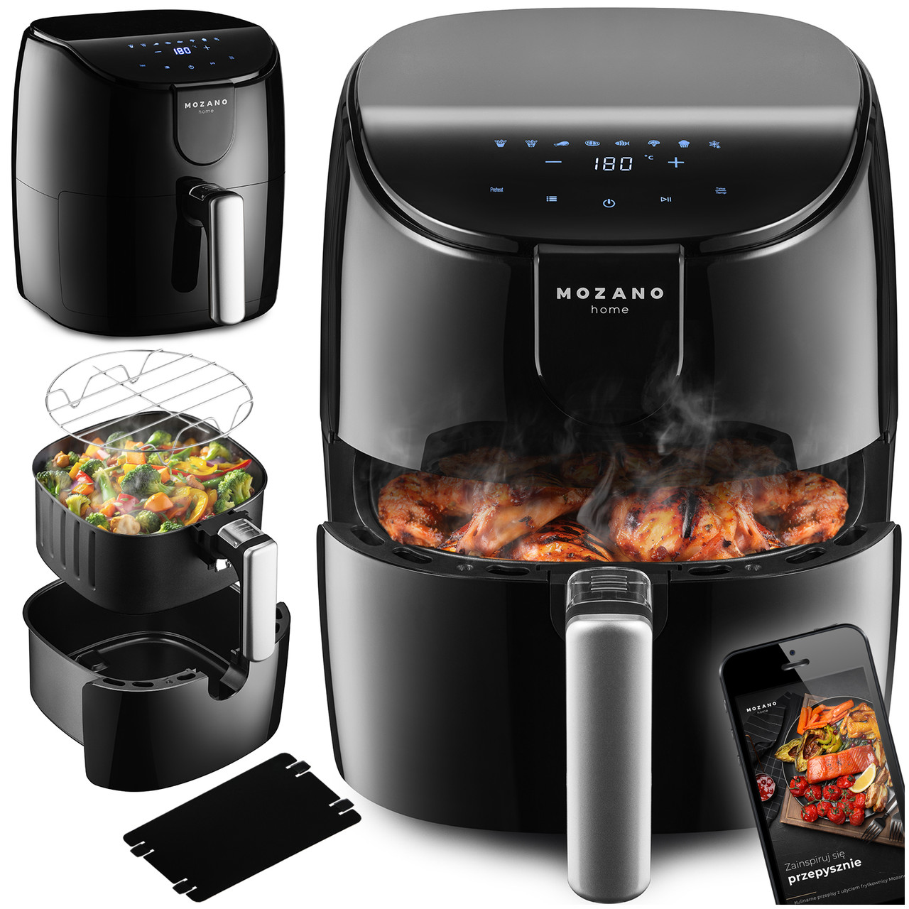 Аерофритюрниця Mozano Active Fryer — 4 л, 8 програм, 1500 Вт, фото 1