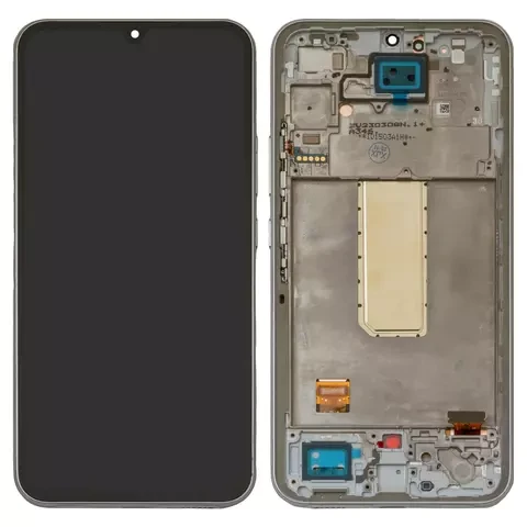 Дисплей для Samsung A346 Galaxy A34 5G, сріблястий, з рамкою