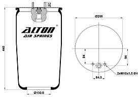 Пневмоподушка 4713NP04 VOLVO 1076594 Alton A1.04713.00