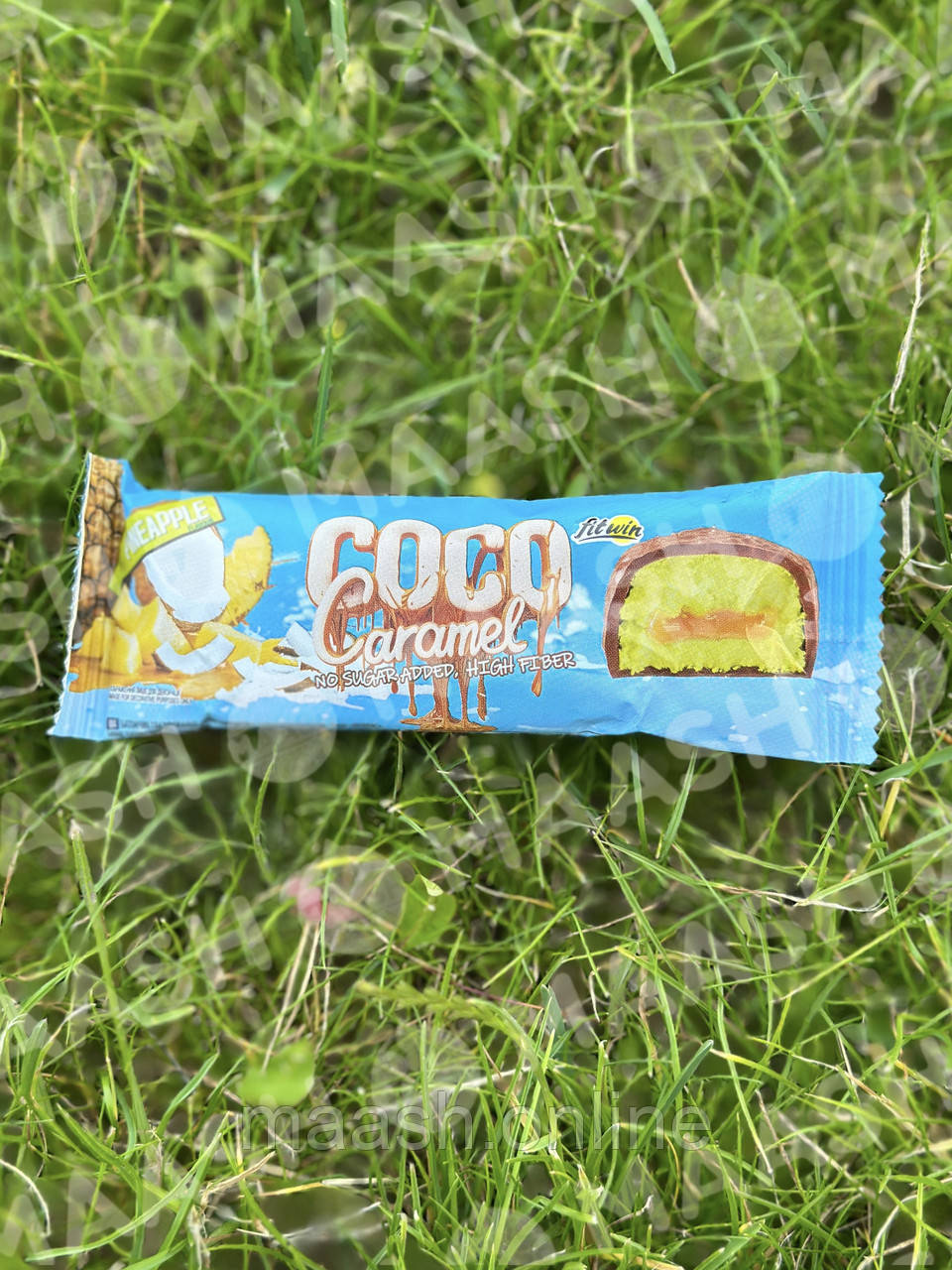 Батончик шоколадний Coco caramel Ананас без цукру FitWin, 40г, фото 1