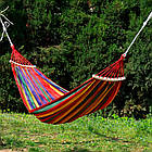 Підвісний гамак з дерев'яною планкою 200х100 см, до 150 кг. / Гавайський гамак двомісний / Тканинний гамак, фото 9