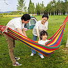 Підвісний гамак з дерев'яною планкою 200х100 см, до 150 кг. / Гавайський гамак двомісний / Тканинний гамак, фото 8