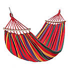 Підвісний гамак з дерев'яною планкою 200х100 см, до 150 кг. / Гавайський гамак двомісний / Тканинний гамак, фото 3