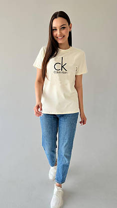 Футболка жіноча літня Calvin Klein стильна молодіжна на дівчину футболки з коротким рукавом повсякденні, фото 4