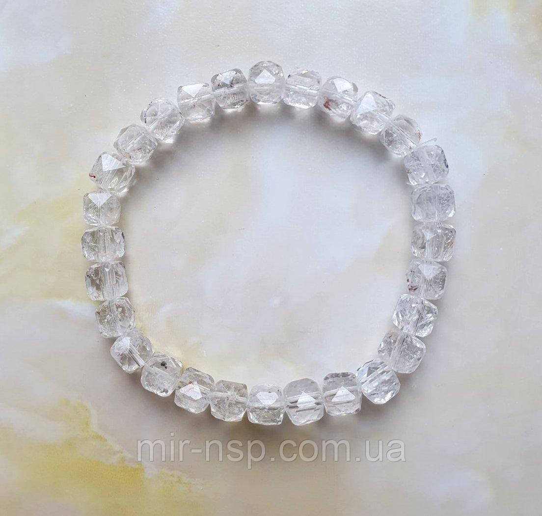 Браслет 100% натуральний Гірський кришталь 7 мм, фото 1