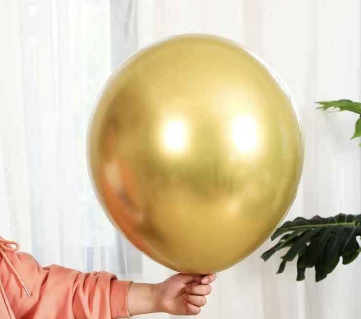 Велика Повітряна Куля Latex Balloon 18 дюймів 45 см Золото Металік (00936)