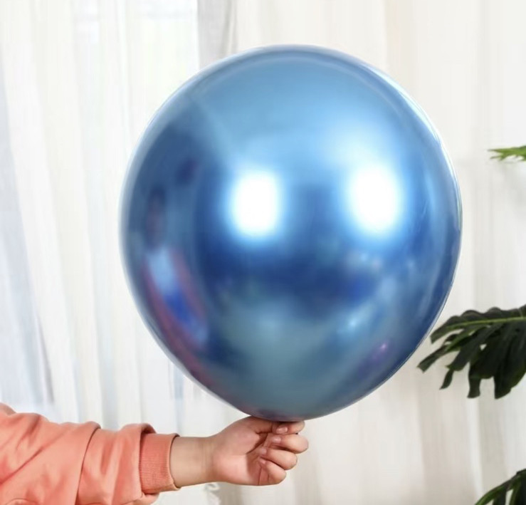 Велика Повітряна Куля Latex Balloon 18 дюймів 45 см Синій Металік (00931)