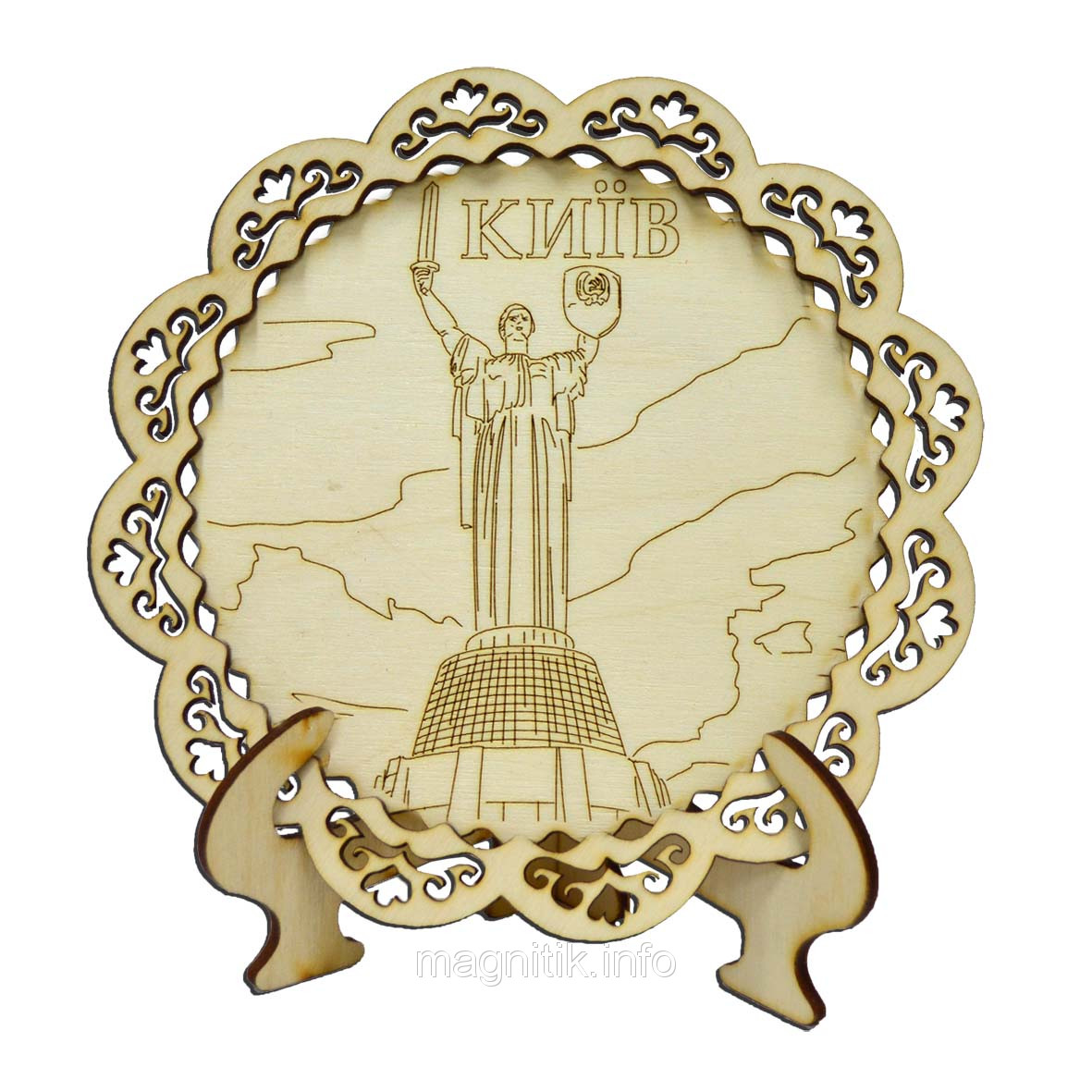 Настільна дерев'яна тарілка "Кієв: Пам'ятник Батьківщина"