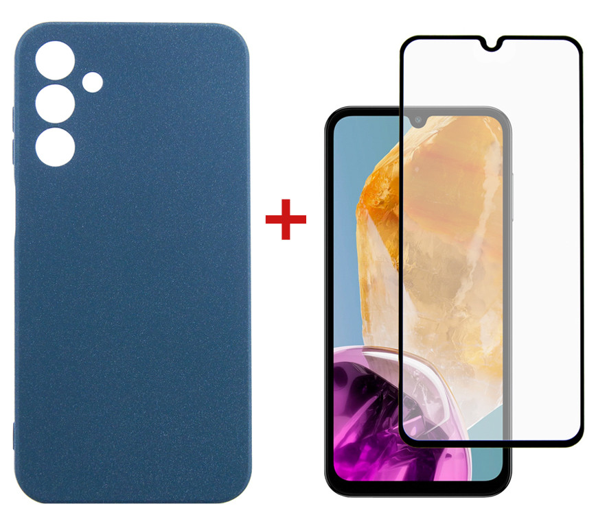 Чохол-накладка Dengos для Samsung Galaxy M15 SM-M156 Blue (DG-KM-89) + захисне скло, фото 1