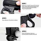 Велосипедний ліхтар світлодіодний 200 Lum з заднім стопом. Кріплення на кермо, фото 8