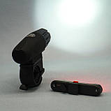 Велосипедний ліхтар світлодіодний 200 Lum з заднім стопом. Кріплення на кермо, фото 3