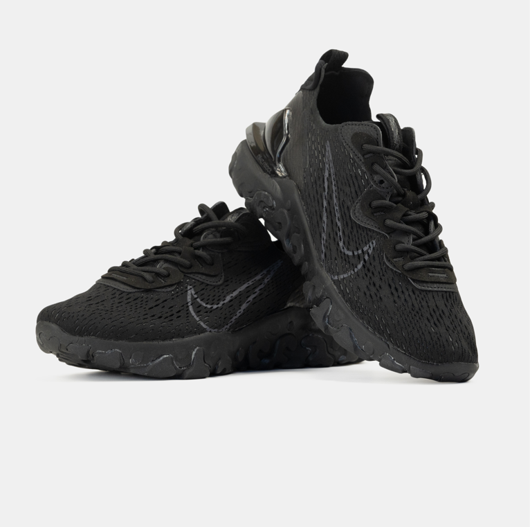 Чоловічі кросівки Nike React Vision Black чорні текстильні дихаючі легкі весна літо