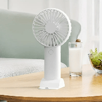 Ручний портативний вентилятор із підставкою на акумуляторі Portable Fan GS-02 білий (GS-144292)