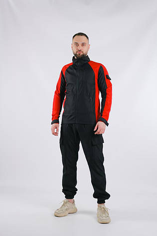 Костюм чоловічий Intruder: куртка soft shell light "iForce" червона + штани "Hope" чорні, фото 1