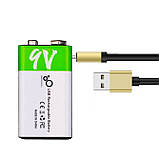 Акумулятор Крона 650 mAh Li-Ion USB type-C (6F22), фото 3