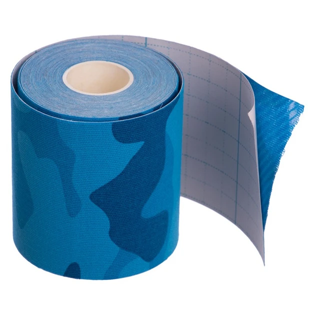 Кінезіо Тейп 5см х 5м Кінезіологічний спортивний тейп стрічки Kinesiology Tape, синій камуфляж