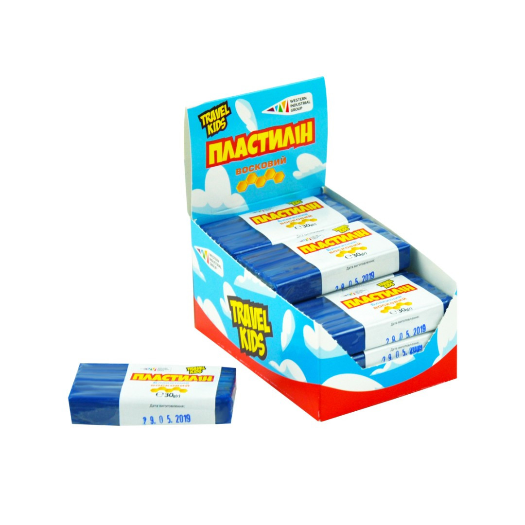 Пластилін восковий ГАММА'UA Travel Kids Блакитний 30 грам 333110