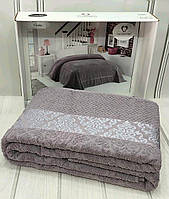 Простирадло махрове 200x220 Two Dolphins бавовняне м'яке щільне Туреччина