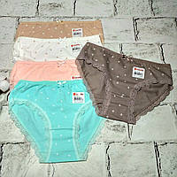 Дитячі трусики для дівчинки набір 5 шт бавовняні труси дівчинці Donella 146-152 см 10-11 років Мереживо 41114