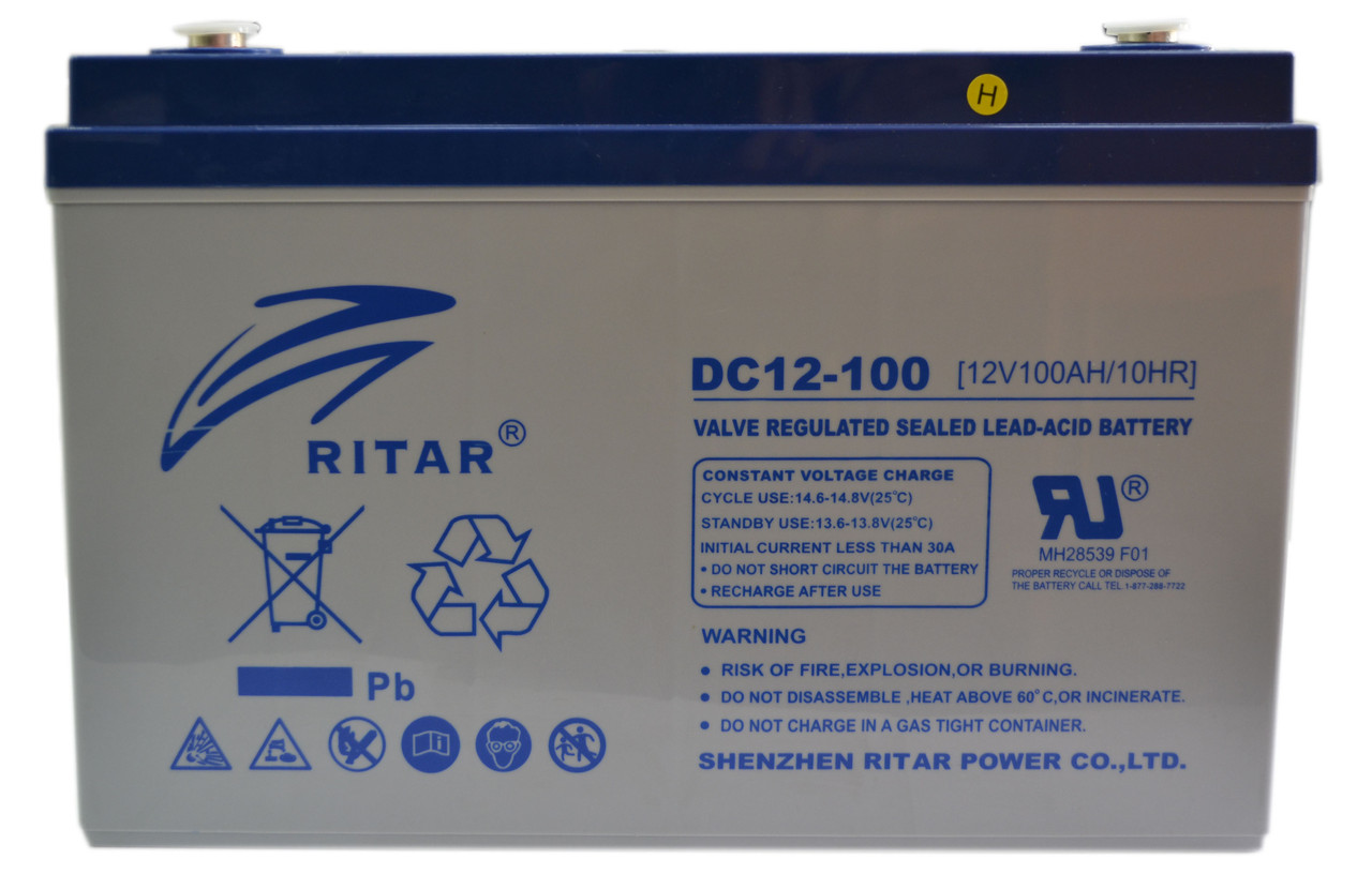 RITAR DC12-100 12 V 100 Ah, мультигелевий (AGM) для ДБЖ, фото 1