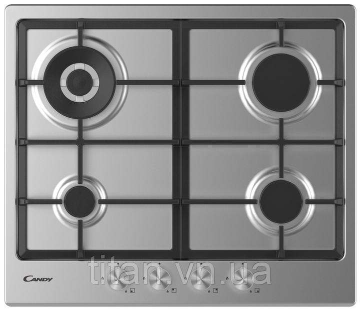 Варильна поверхня Candy CHG6BRWPX (газ.нерж.турбогор.чугун), фото 1