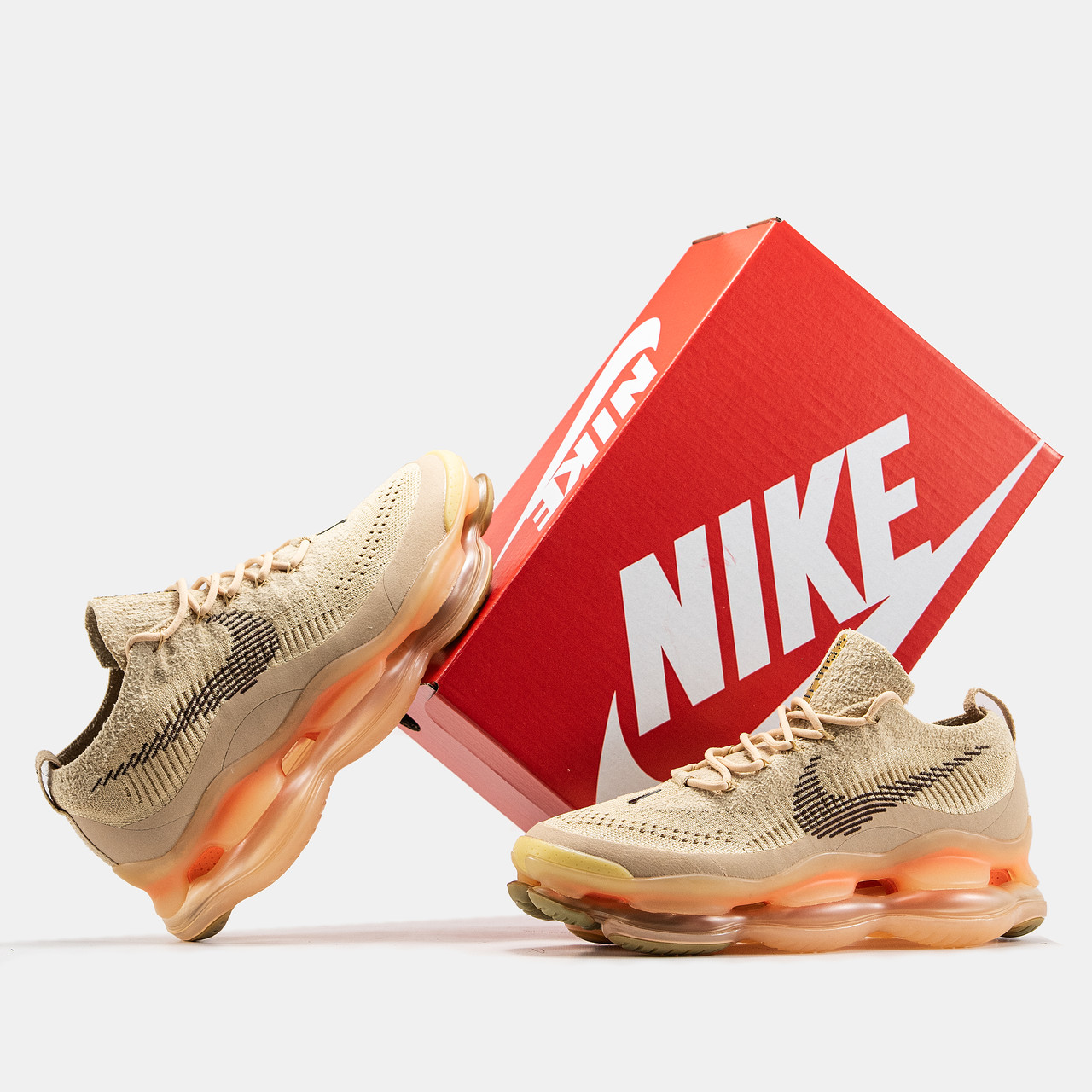 Кросівки чоловічі бежеві Nike Air Max Scorpion Flyknit Beige Orange (11262)