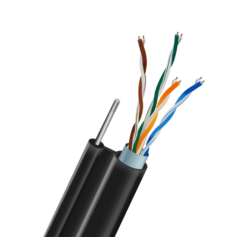 FTP CAT5E 0.5 CU зовнішній (LDPE) з самонесучим дротом Trinix Кабель TRINIX, фото 1