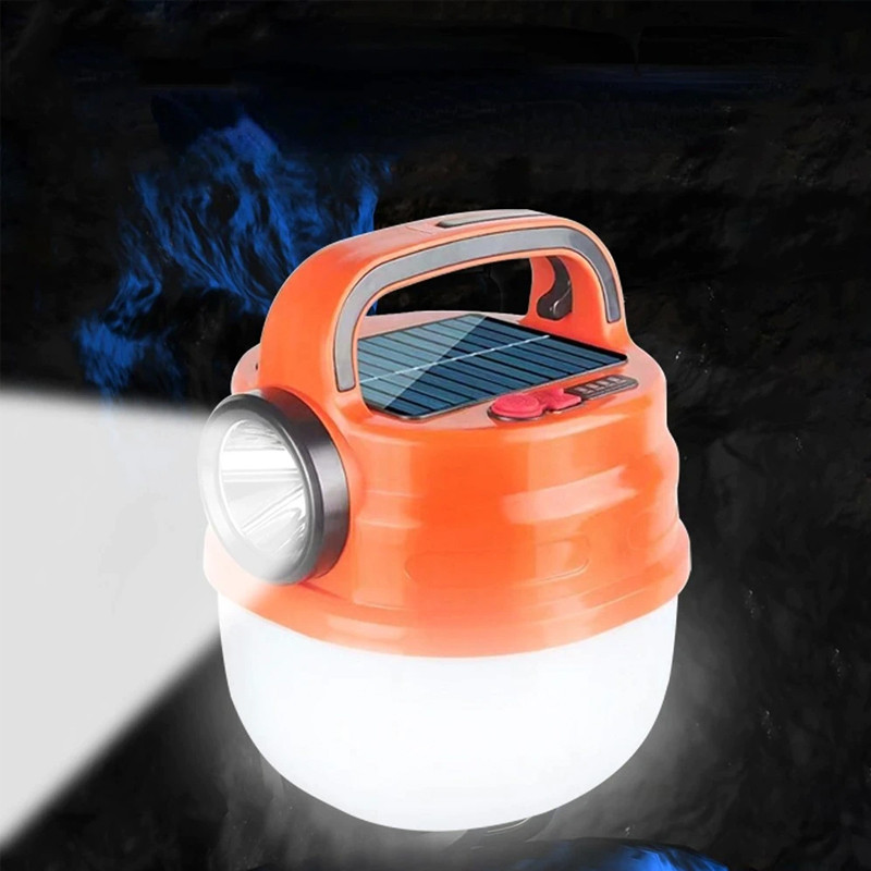 Універсальний ліхтар-світильник підвісний Solar Emergency Lamp HB-V70 50 Вт з акумулятором Помаранчевий