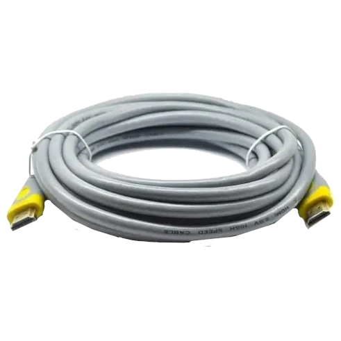 Кабель HDMI-HDMI, круглий Grey, конектор Grey/Yellow Merlion V-Link High Speed 15.0m, v2,0, OD-8.2mm, фото 1