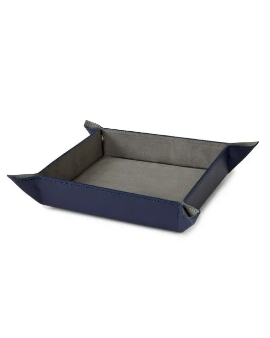 Кожаный лоток 886317 Snap Coin Tray WOLF Navy/Grey, фото 1