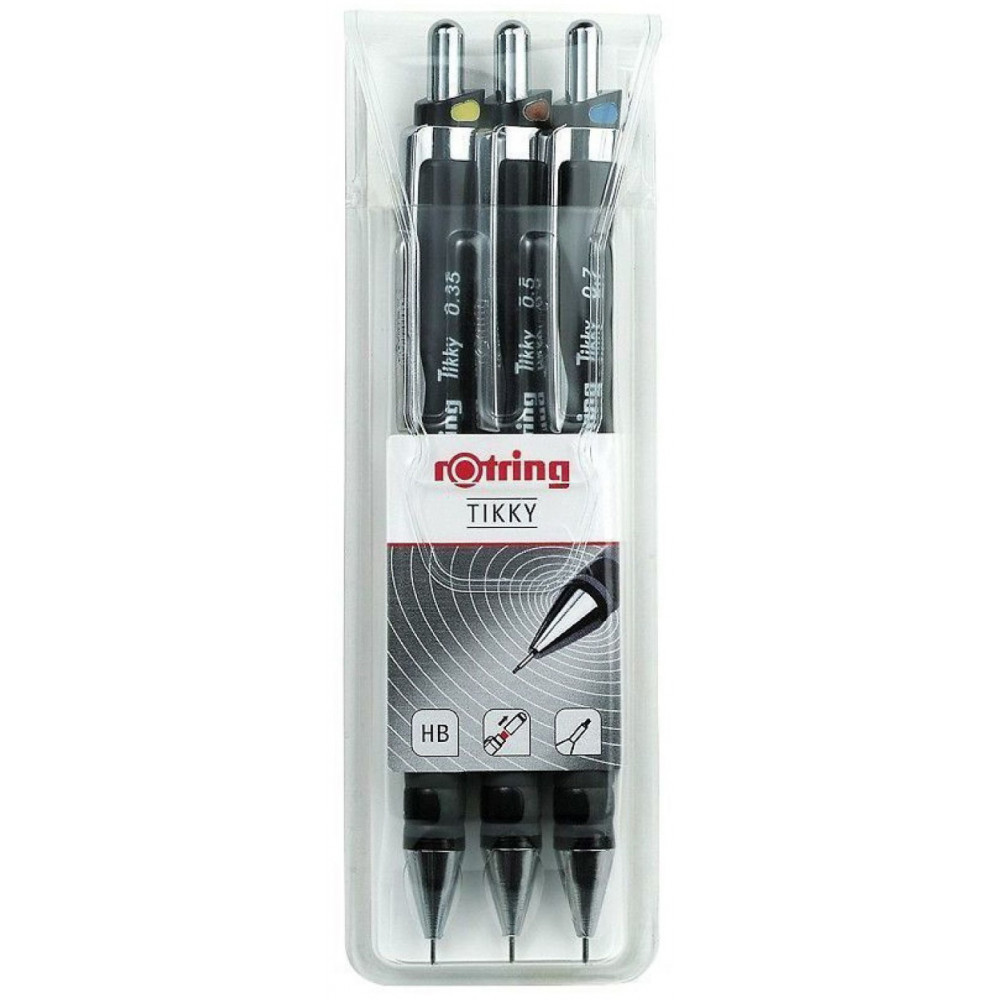 Набір механічних олівців Rotring TIKKY Black (ISO) PCL 0,35/0,5/0,7 S0801310, фото 1