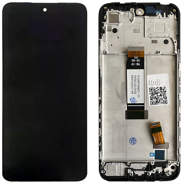 Дисплей Xiaomi Redmi 12/Poco M6 Pro 5G у складі із сенсором і рамкою black (оригінал завод)