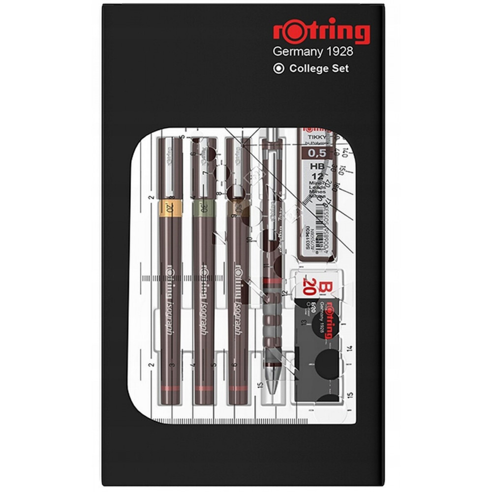 Подарунковий набір Rotring Isograph College-Set (0,2/0,3/0,5) + PCL/0,5 + аксес. S0699370, фото 1