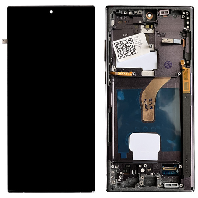 Дисплей Samsung SM-S908 Galaxy S22 Ultra (2022) у зборі із сенсором і рамкою Phantom Black (оригінал переклей), фото 1