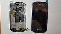 Дисплей (экран) Samsung I8190, Galaxy S3 mini с синим сенсором и рамкой original.